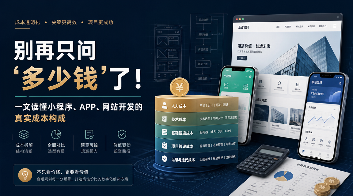 别再只问‘多少钱’了！一文读懂广州小程序、APP、网站开发的真...