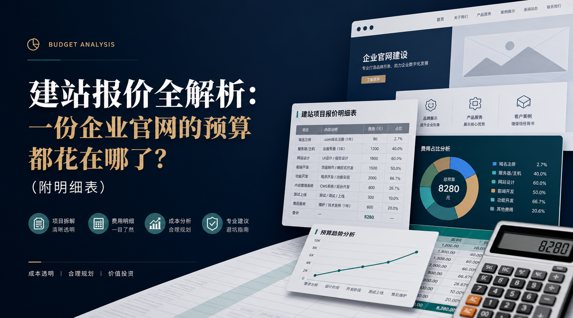 广州建站报价全解析：一份企业官网的预算都花在哪了？（附明细表...