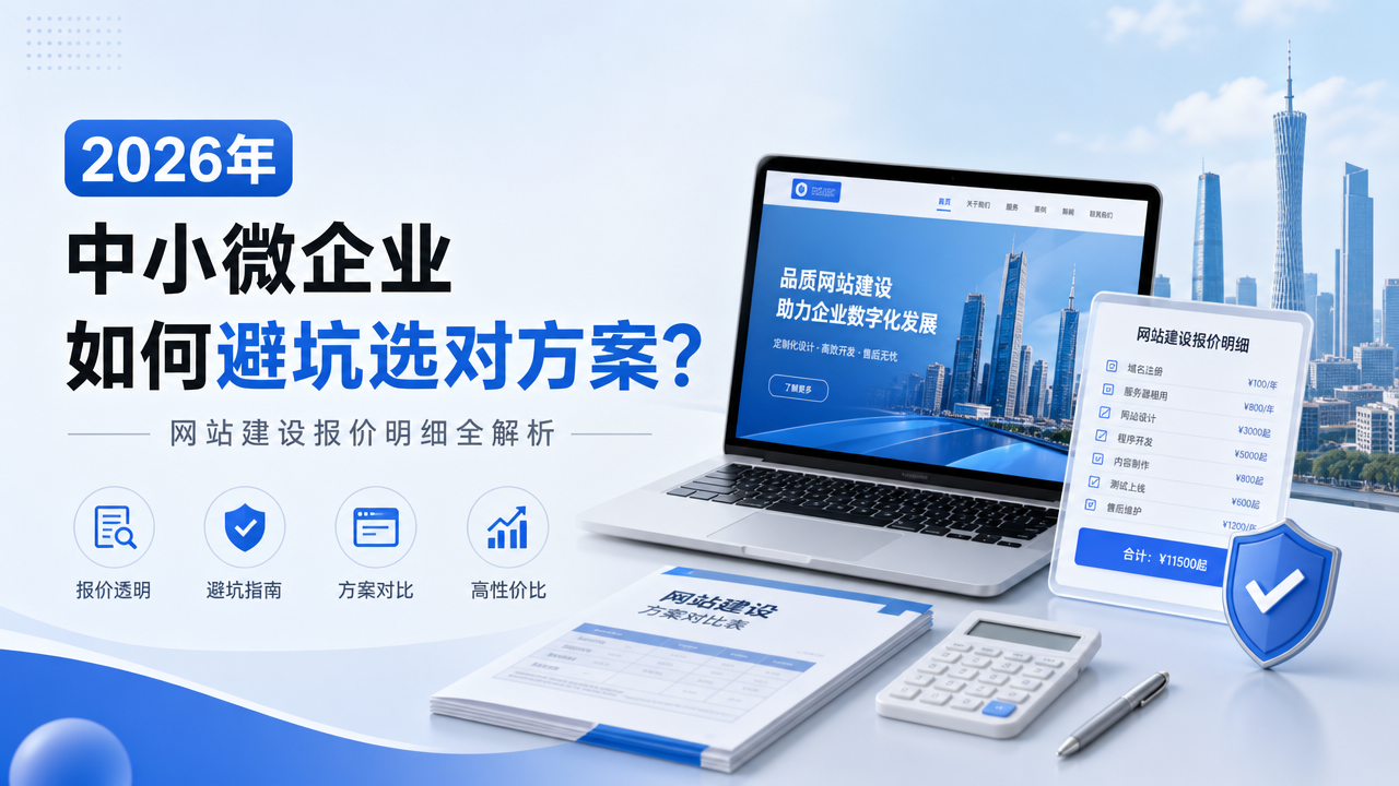 广州网站建设报价明细：2026年中小微企业如何避坑选对方案？