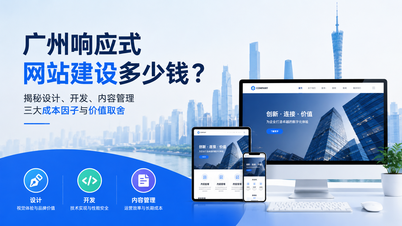 广州响应式网站建设多少钱？揭秘设计、开发、内容管理三大成本因子与价值取舍