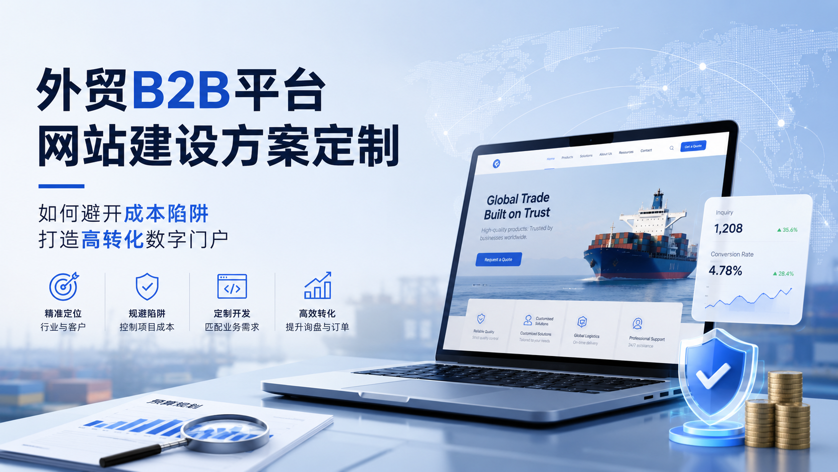外贸B2B平台网站建设方案定制：如何避开成本陷阱，打造高转化数字门户