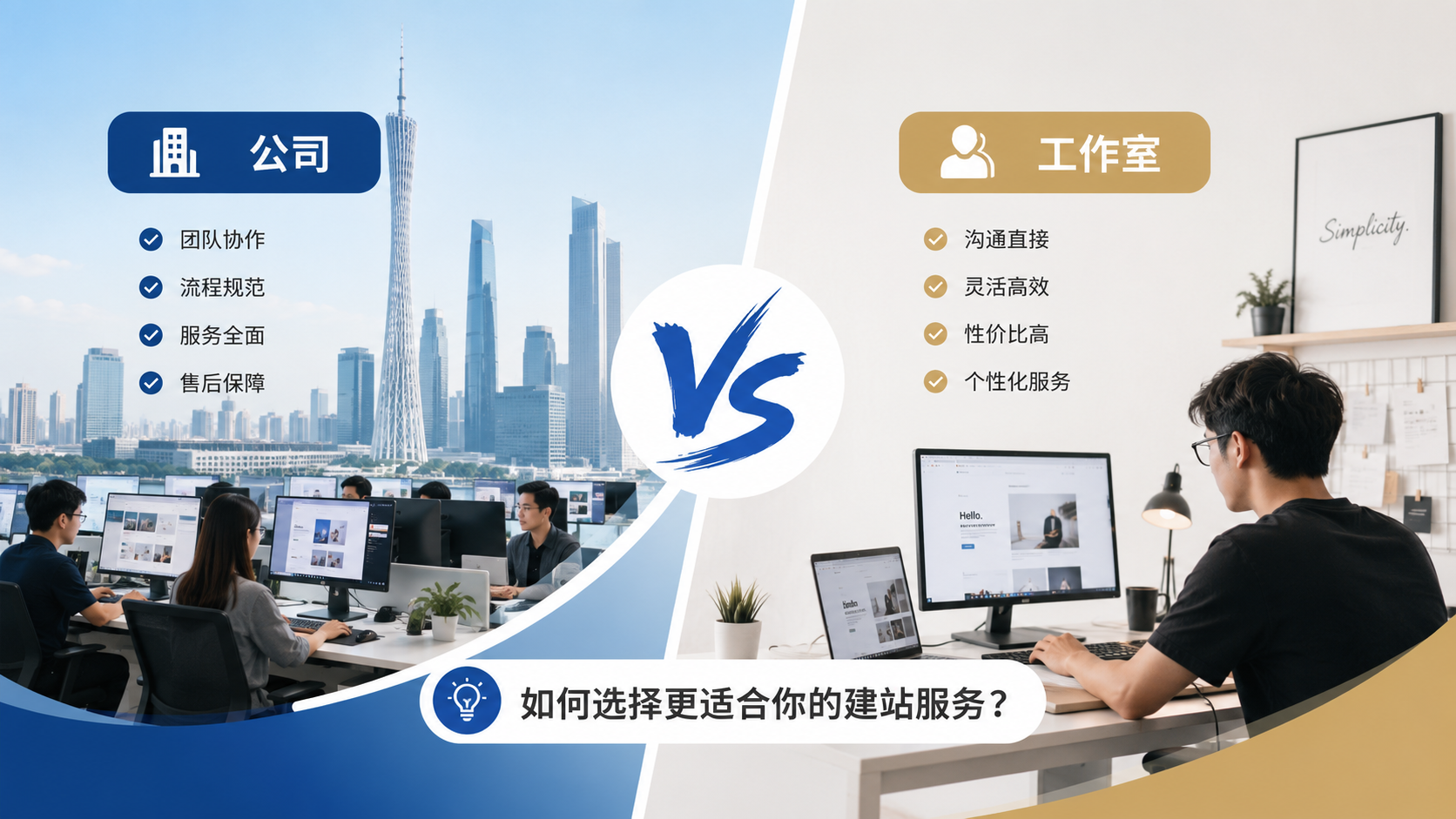 广州做网站，选公司还是工作室？一次讲清区别与选择