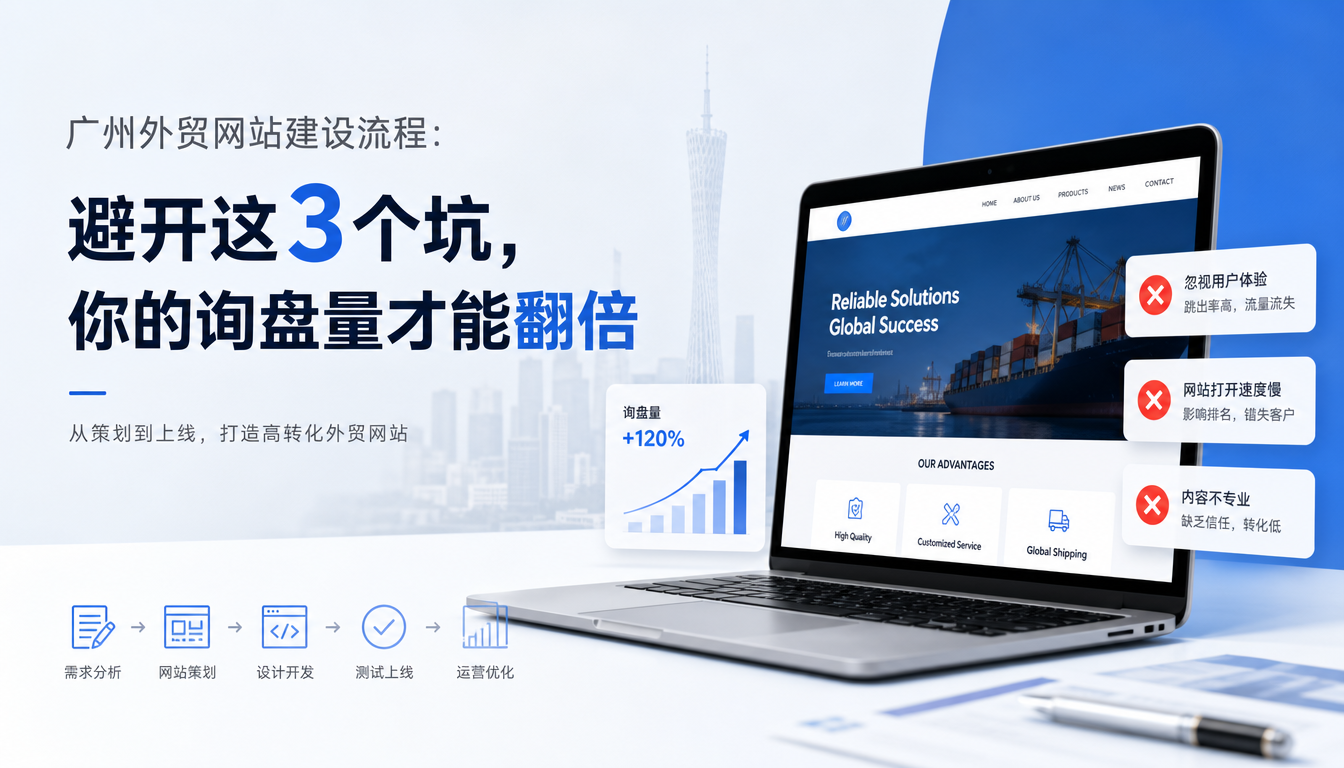 广州外贸网站建设流程：避开这3个坑，你的询盘量才能翻倍