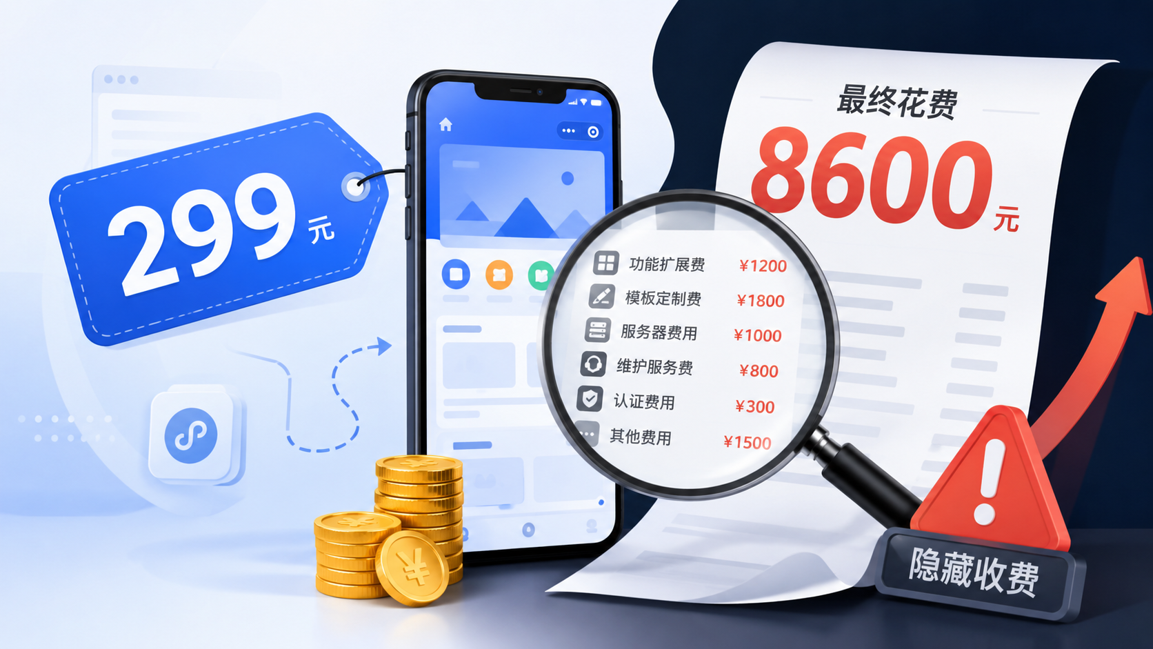 299元做小程序，最后花了8600？揭秘低价背后的隐藏收费项目