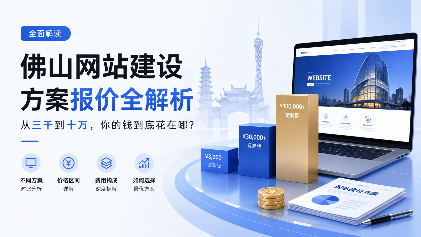 佛山网站建设从三千到十万，你的钱到底花在哪？