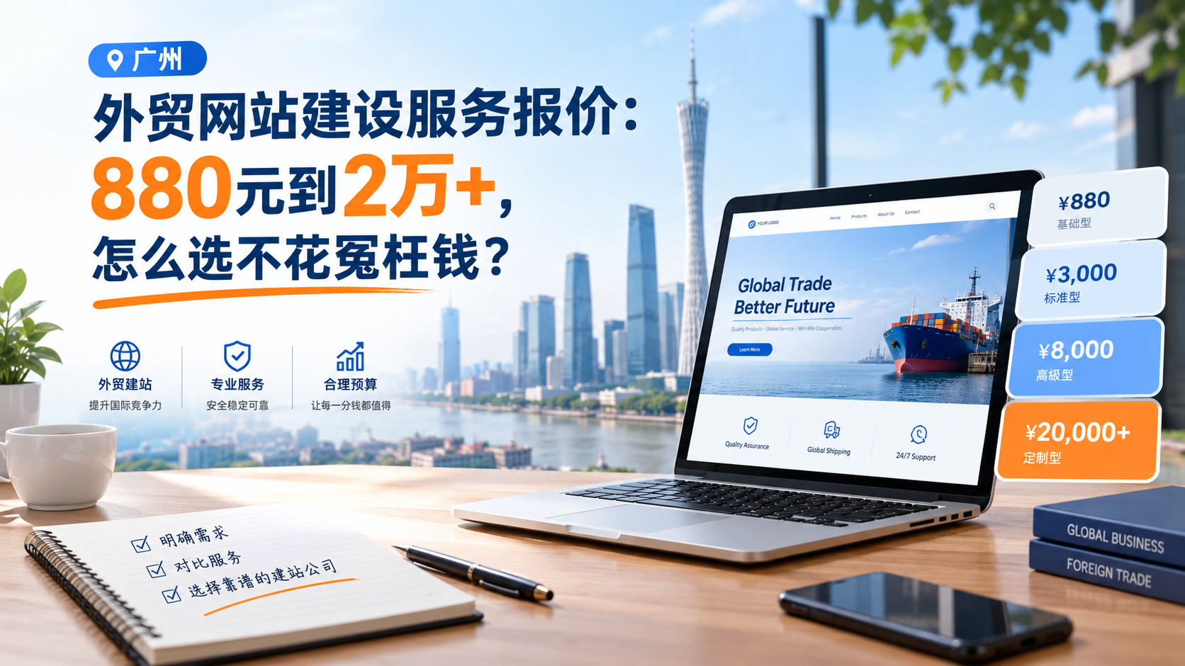 广州外贸网站建设服务报价：880元到2万+，怎么选不花冤枉钱？...
